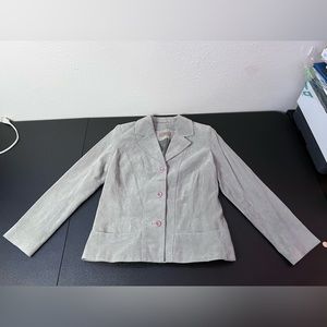 I. E. Gray Suede Leather Blazer